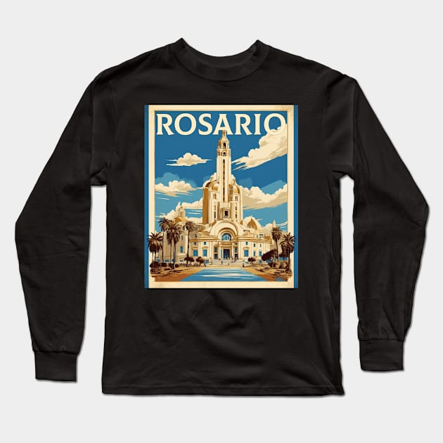 Rosario Argentina Vintage Tourism Poster Long Sleeve T-Shirt by TravelersGems